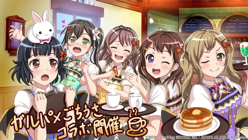 ichigaya arisa, toyama kasumi, hanazono tae, yamabuki saya, and ushigome rimi (bang dream! and 1 more)