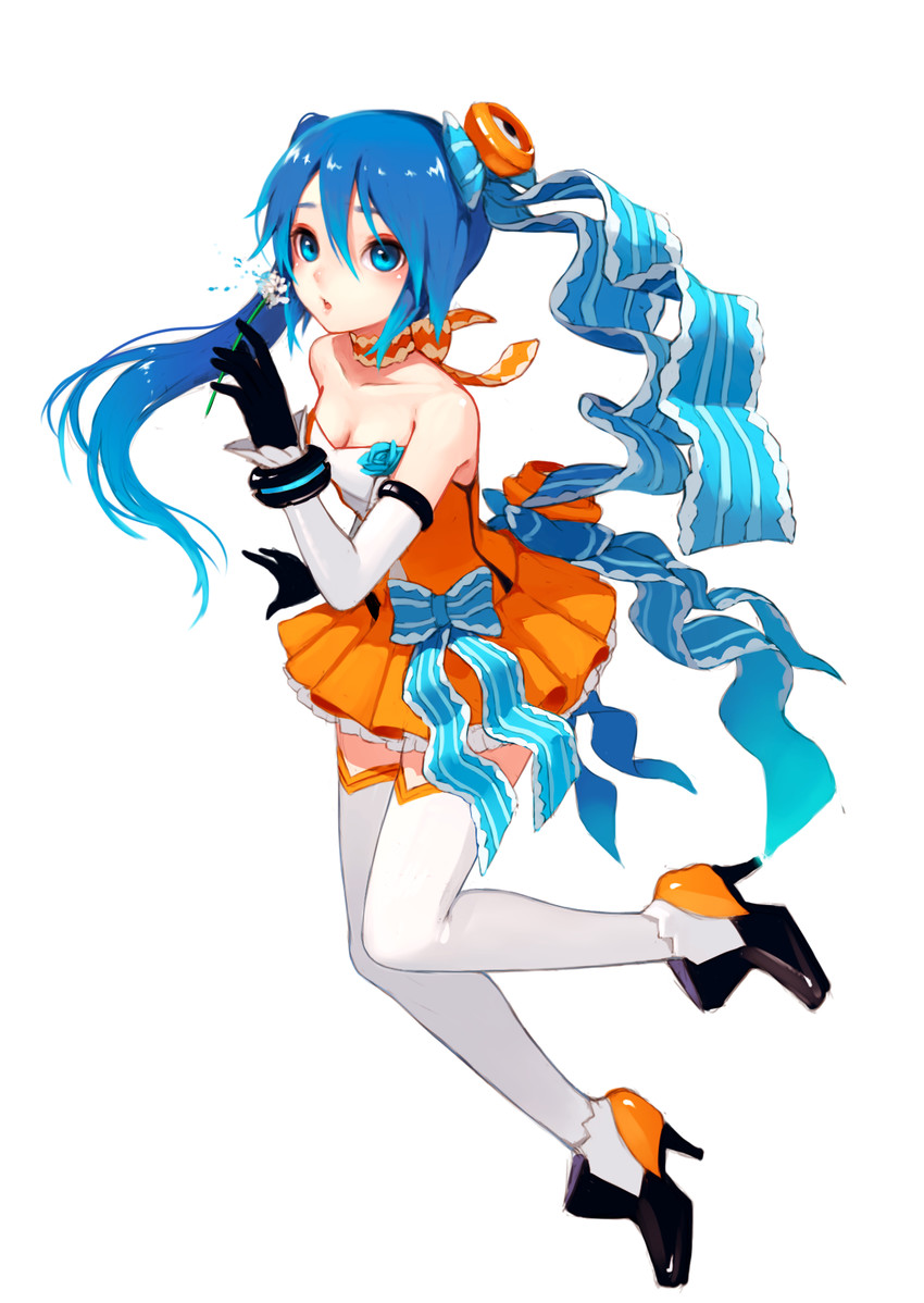 hatsune miku (vocaloid and 3 more) drawn by fkey