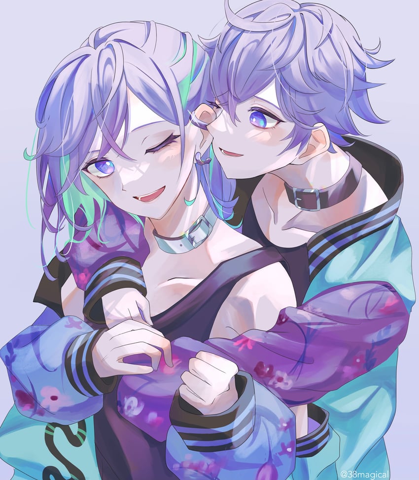 yatonokami kanata and yatonokami nayuta (paradox live) drawn by miya_(38magical)