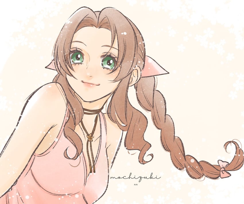 aerith gainsborough (final fantasy and 3 more) drawn by omochi_daisuki