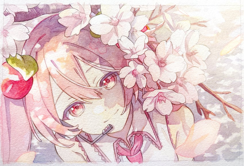 hatsune miku and sakura miku (vocaloid) drawn by pato_(ptro)