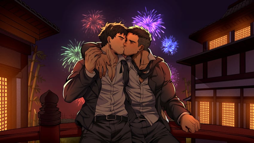 david king and jake park (dead by daylight) drawn by holmy_(holmesdmode)