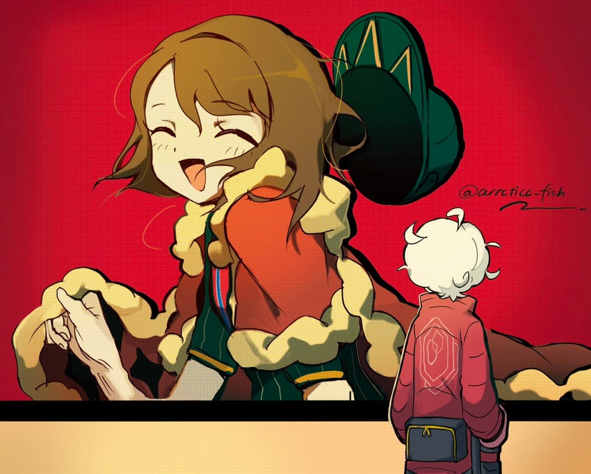 gloria and bede (pokemon and 2 more) drawn by arrcticc_fish