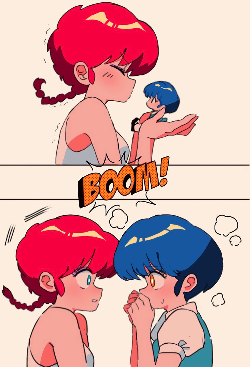 ranma-chan and tendou akane (ranma 1/2) drawn by sanamaru_(sana79261827)