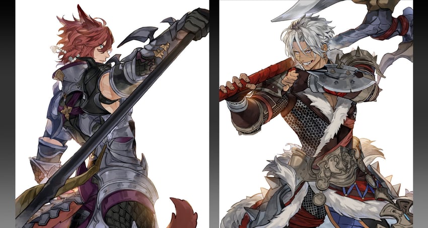 warrior of light, dragoon, and warrior (final fantasy and 1 more) drawn by gyou_chin