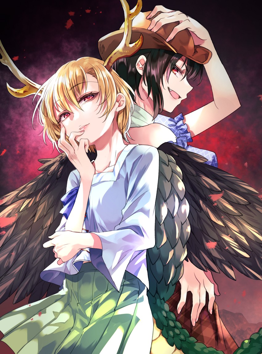 kicchou yachie and kurokoma saki (touhou) drawn by katayama_kei