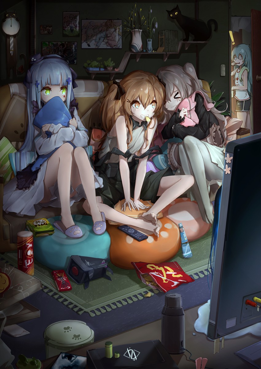 ump9, g11, dinergate, hk416, and ump45 (girls' frontline and 1 more) drawn by renze_l