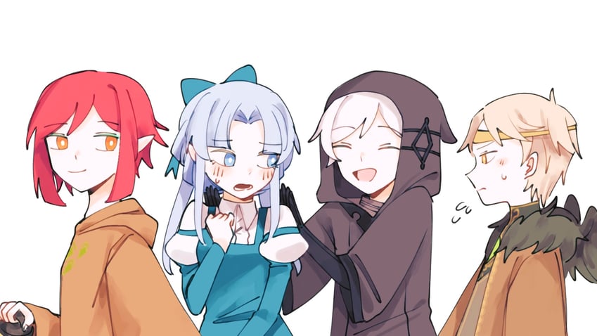 fukuro, ophelia pilet, giera toph, and corme linkbell (walking on a star unknown) drawn by nabob