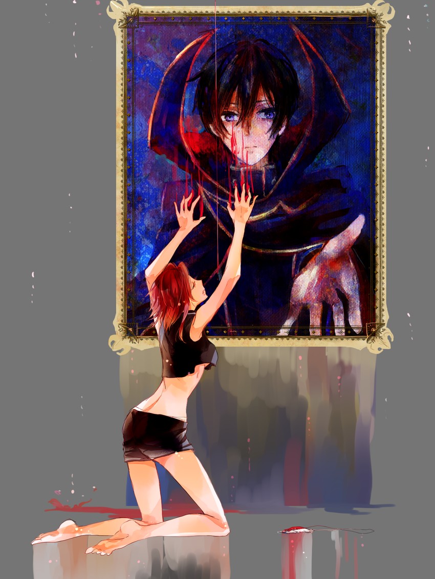 lelouch vi britannia and kouzuki kallen (code geass) drawn by ilohasvio