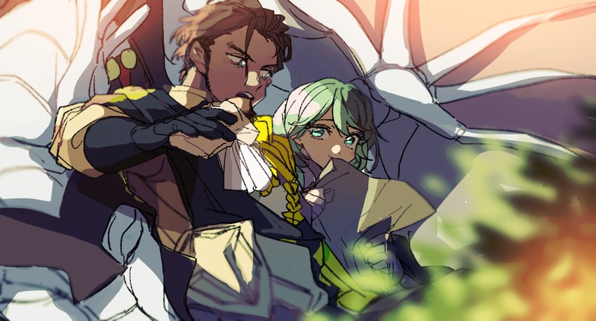 claude von riegan and female byleth (fire emblem and 1 more) drawn by mi_cha_iru