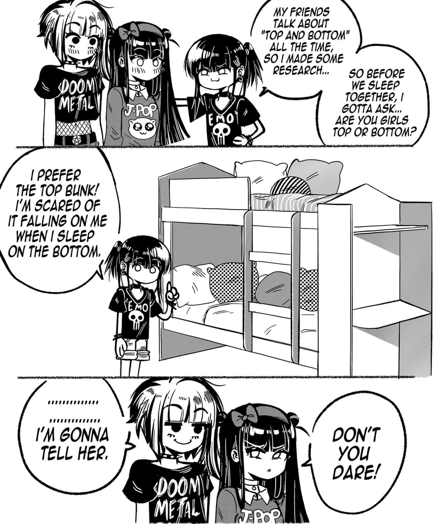 emo-girl, doom-metal-girl, and j-pop girl (original and 1 more) drawn by grs-