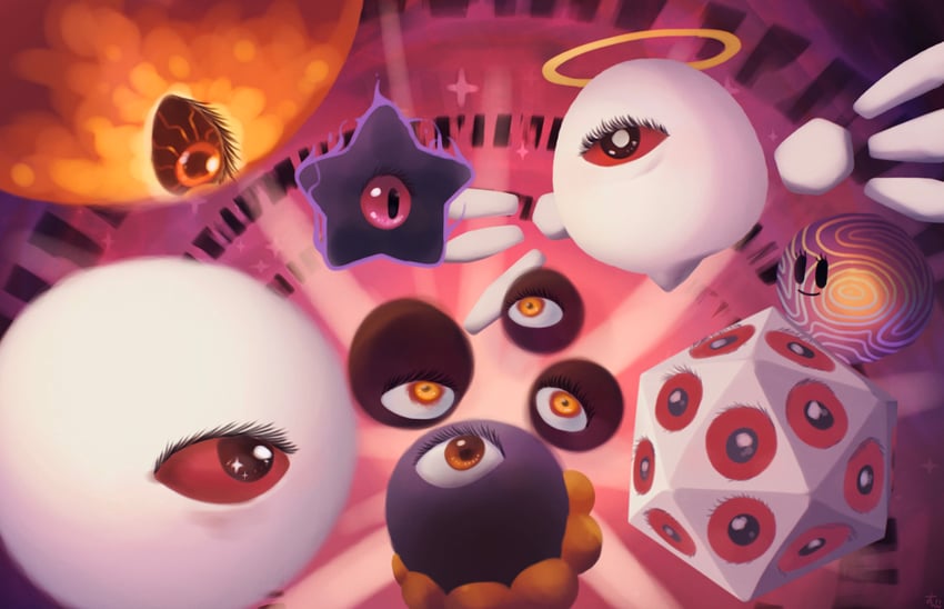dark matter, zero two, void termina, zero, dark nebula, and 3 more (kirby and 5 more) drawn by suyasuyabi