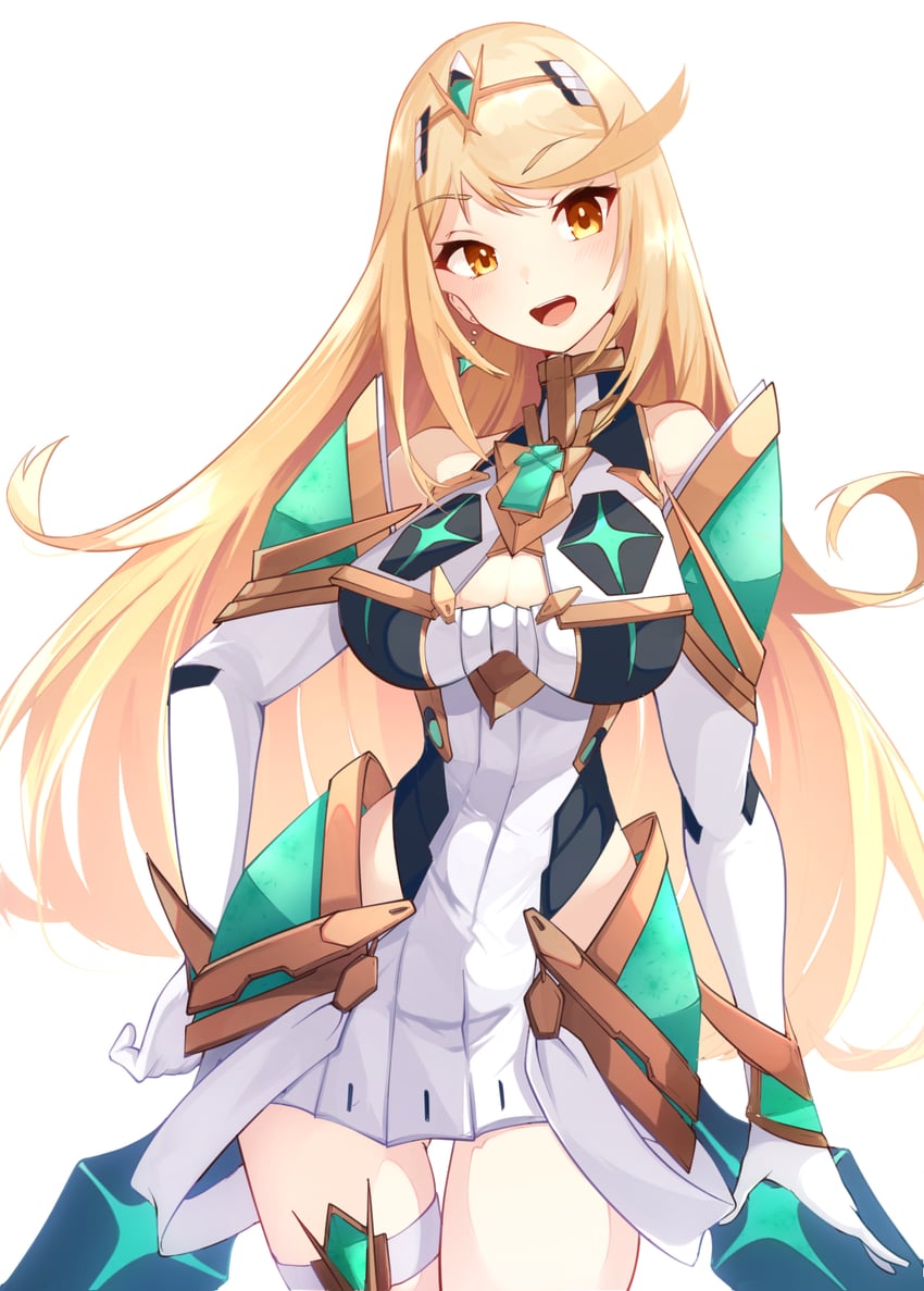mythra (xenoblade chronicles and 1 more) drawn by risumi_(taka-fallcherryblossom)