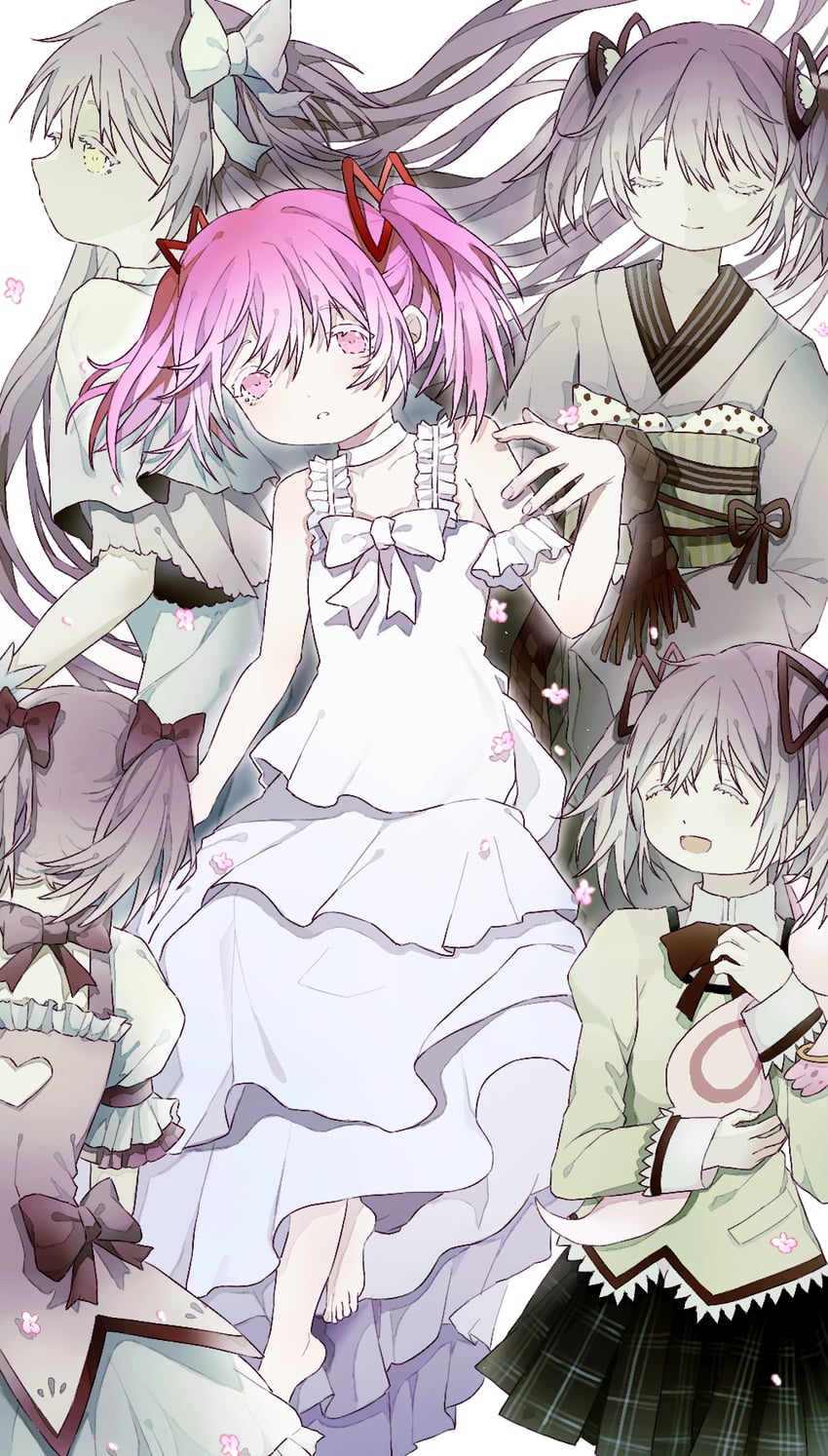 kaname madoka, kyubey, and ultimate madoka (mahou shoujo madoka magica) drawn by winbow