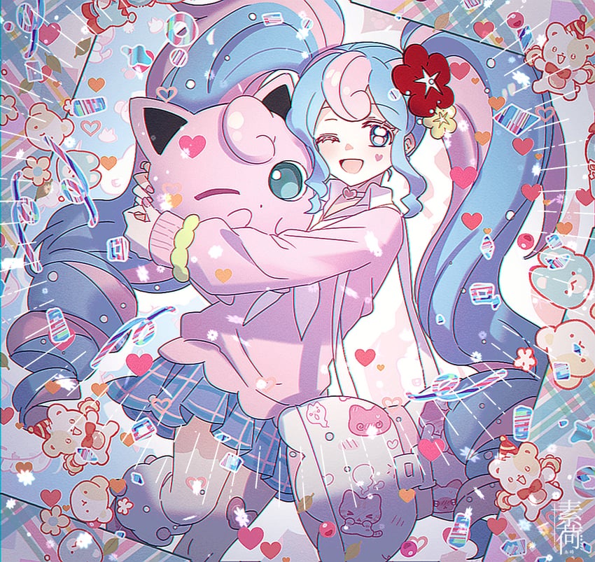 hatsune miku, jigglypuff, and fairy miku (pokemon and 2 more) drawn by soha_blan