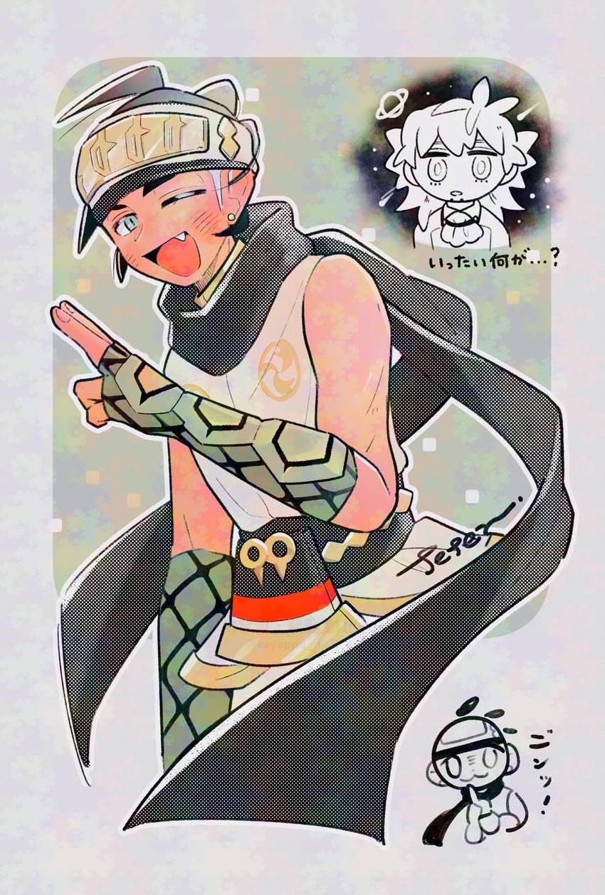 leon and raihan (pokemon and 2 more) drawn by teten_(kayappq_dk)