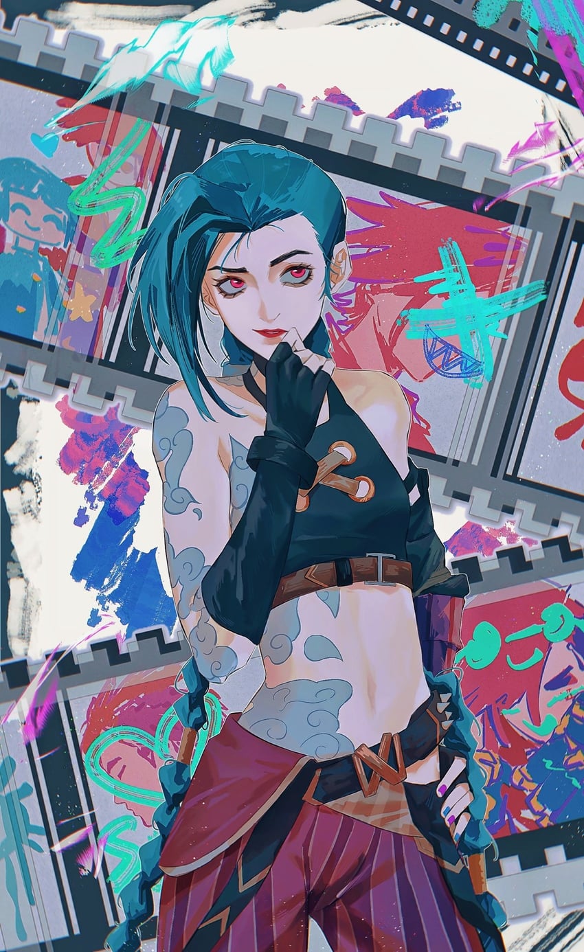 jinx and arcane jinx (league of legends and 1 more) drawn by yumu_(8181018)