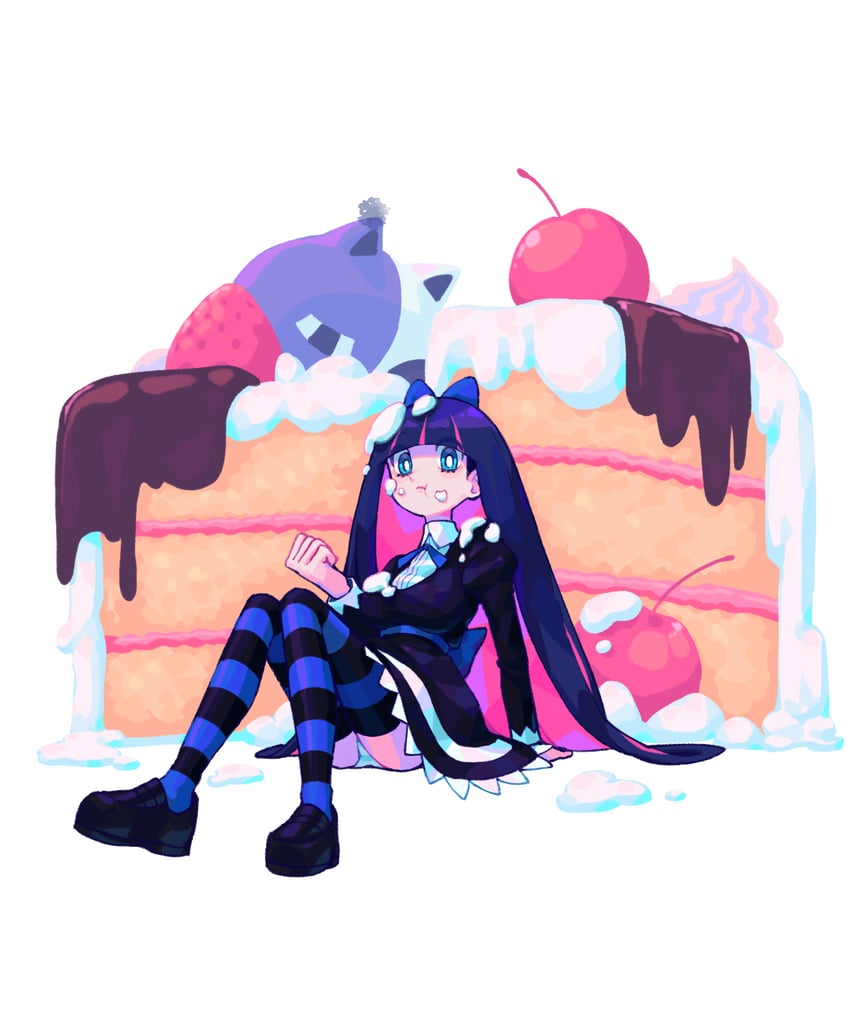 stocking and honekoneko (panty & stocking with garterbelt) drawn by 28_(282teeth)