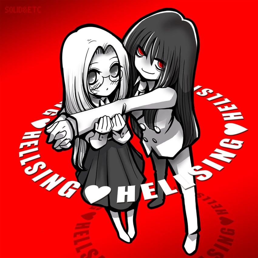 alucard, integra hellsing, and girlycard (hellsing) drawn by toshimichi_yukari