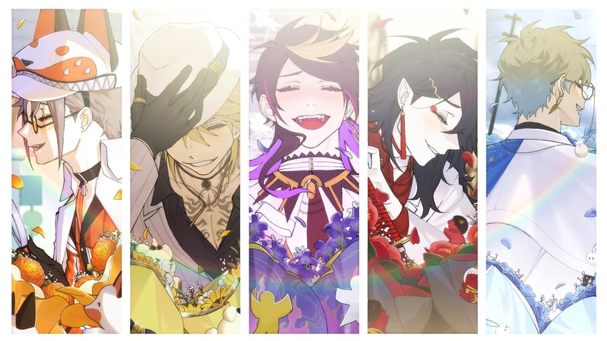 ike eveland, vox akuma, luca kaneshiro, mysta rias, shu yamino, and 6 more (nijisanji and 1 more) drawn by babyseven_77