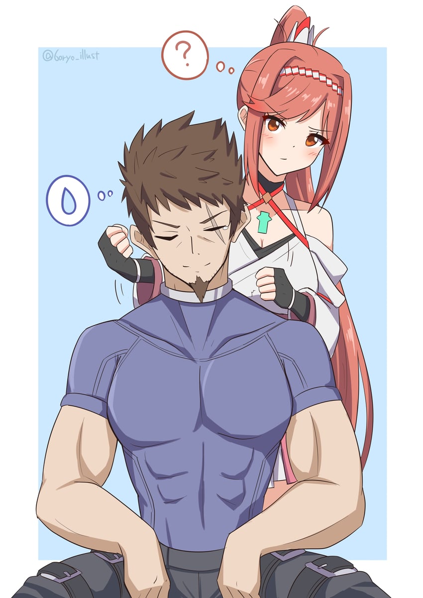 rex and glimmer (xenoblade chronicles and 2 more) drawn by ryochan96154