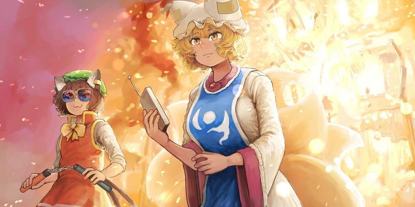yakumo ran and chen (touhou and 1 more) drawn by chanta_(ayatakaoisii)