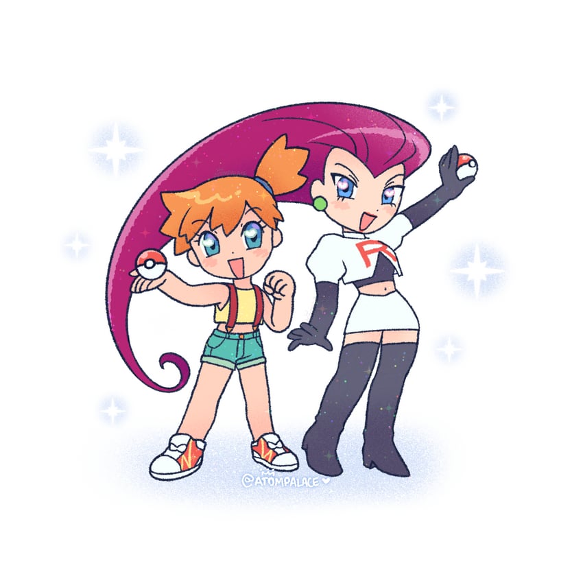 misty, jessie, and rachael lillis (pokemon) drawn by atom_palace