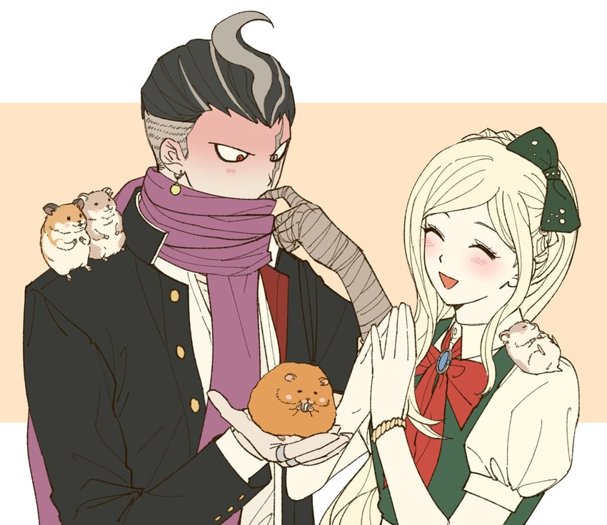 sonia nevermind and tanaka gundham (danganronpa and 1 more) drawn by bibi_(p_pp8888)
