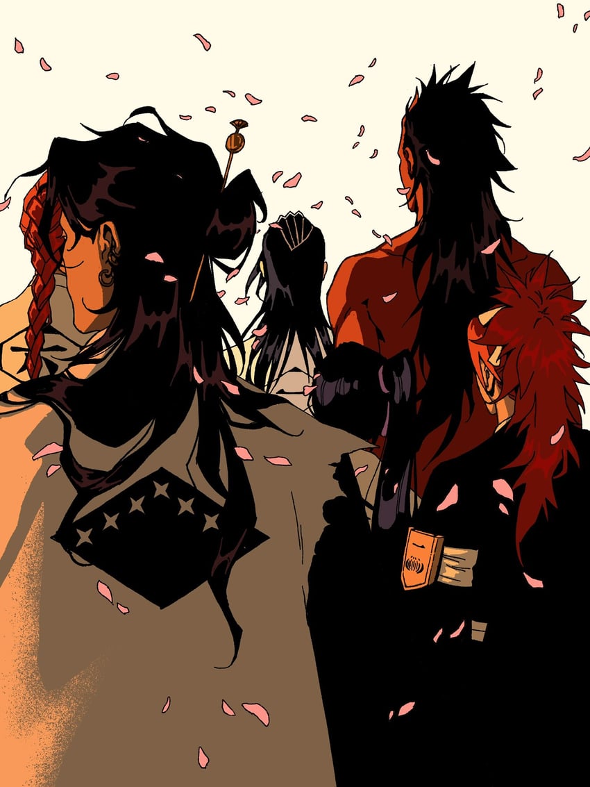 kuchiki rukia, abarai renji, kuchiki byakuya, zaraki kenpachi, and abarai ichika (original and 1 more) drawn by teatimebanter