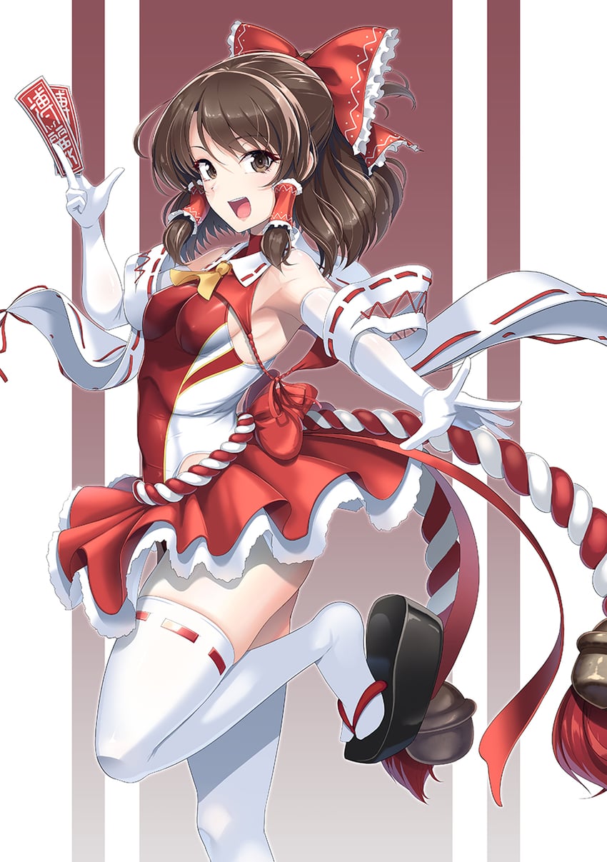hakurei reimu (touhou) drawn by hassen_(8cm)