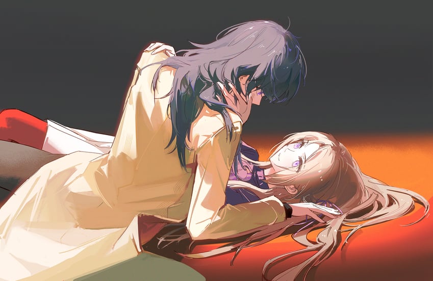 female byleth and edelgard von hresvelg (fire emblem) drawn by artuvia