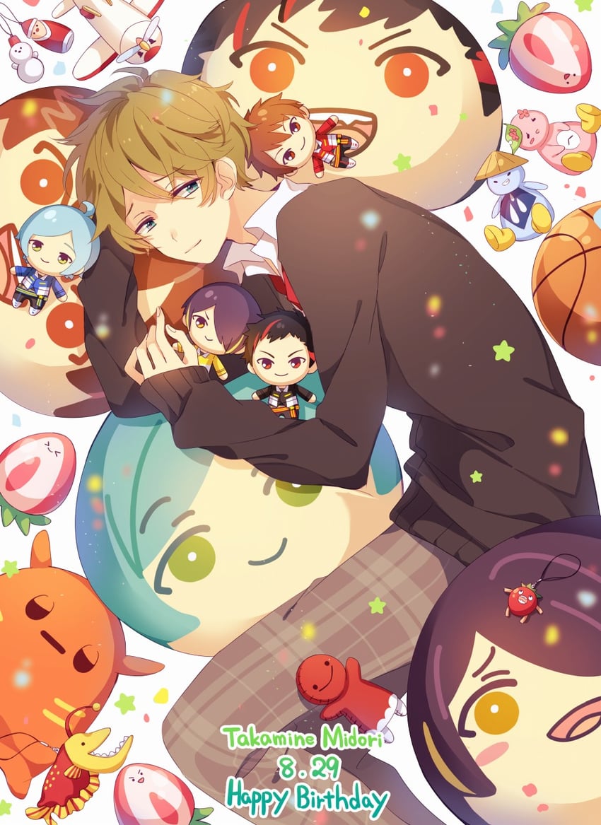 morisawa chiaki, shinkai kanata, sengoku shinobu, takamine midori, and nagumo tetora (ensemble stars!) drawn by kina_(446964)