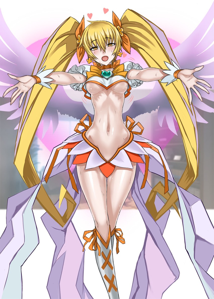 myoudouin itsuki and cure sunshine (precure and 1 more) drawn by honjou_raita