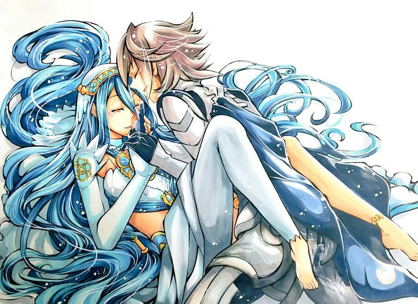 azura and male corrin (fire emblem and 1 more) drawn by shiratsu_(white-seaside)