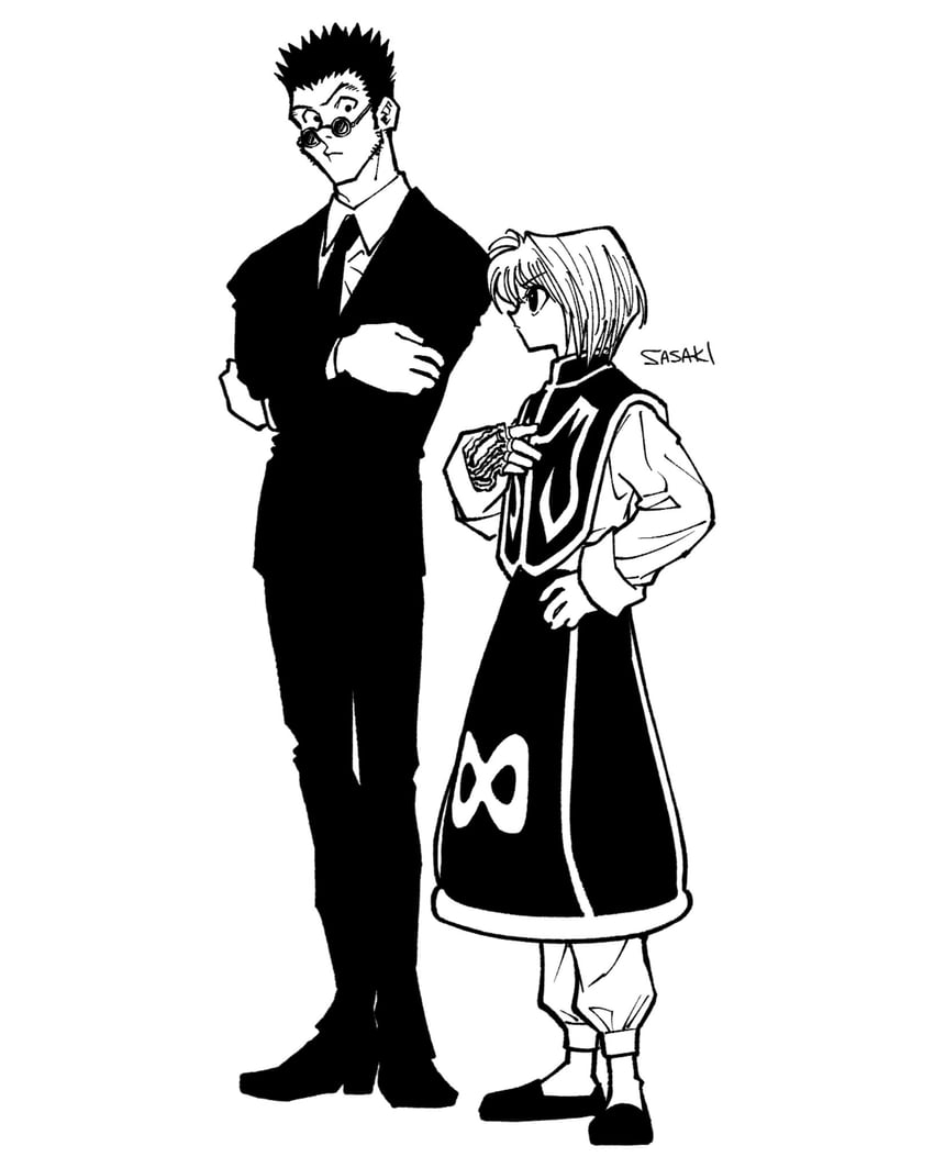 kurapika and leorio paladiknight (hunter x hunter) drawn by sasaki_koguma