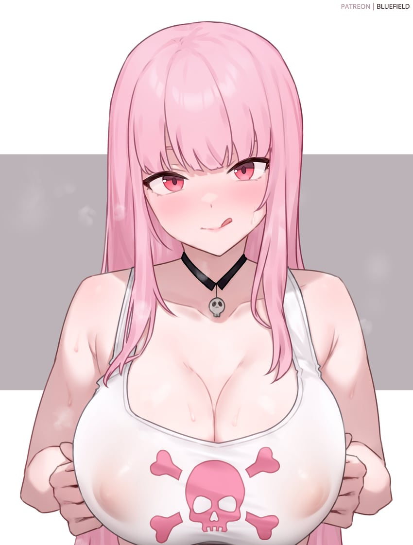 mori calliope (hololive and 1 more) drawn by bluefield
