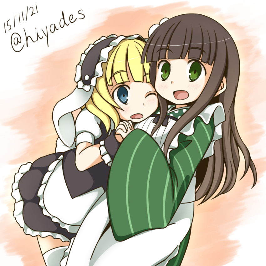 kirima syaro and ujimatsu chiya (gochuumon wa usagi desu ka?) drawn by hanzaki_hiya