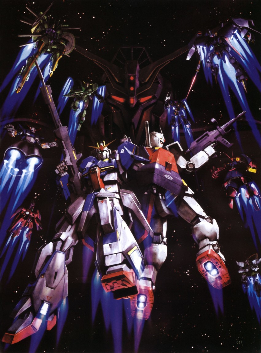 rx-78-2 gundam, zeta gundam, zeong, gelgoog, psycho gundam mk ii, and 6 more (gundam and 3 more) drawn by morishita_naochika