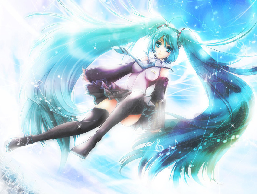hatsune miku (vocaloid) drawn by riria