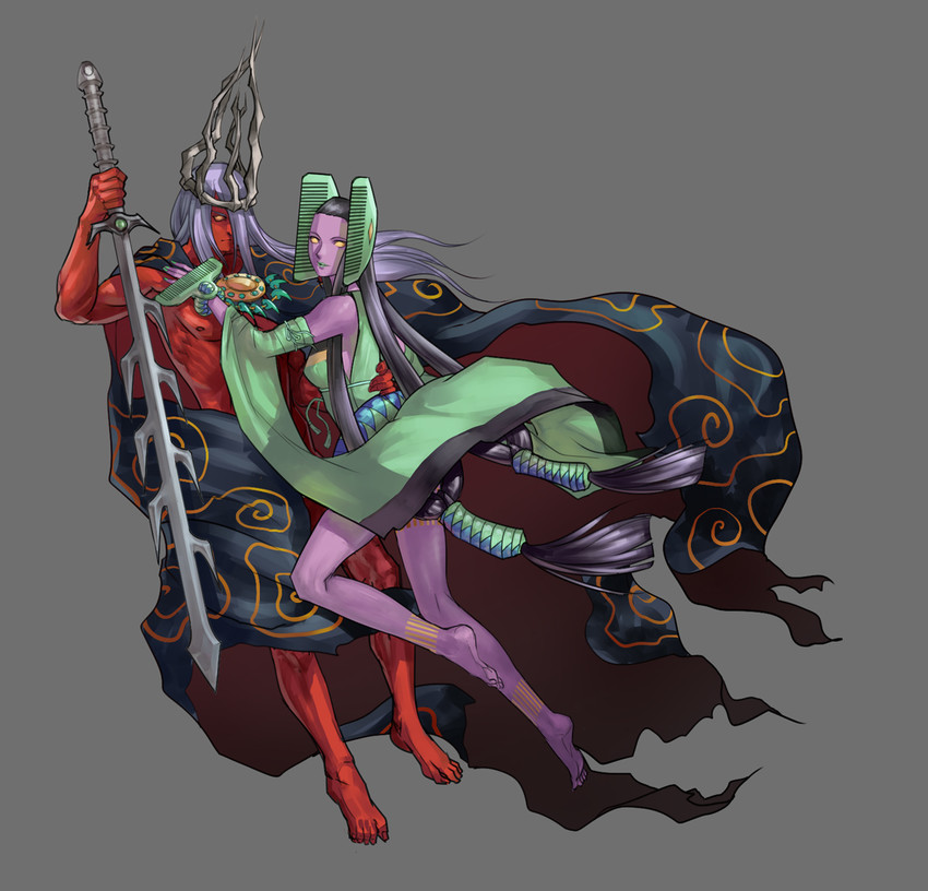susanoo and kushinada-hime (shin megami tensei) drawn by shuffler