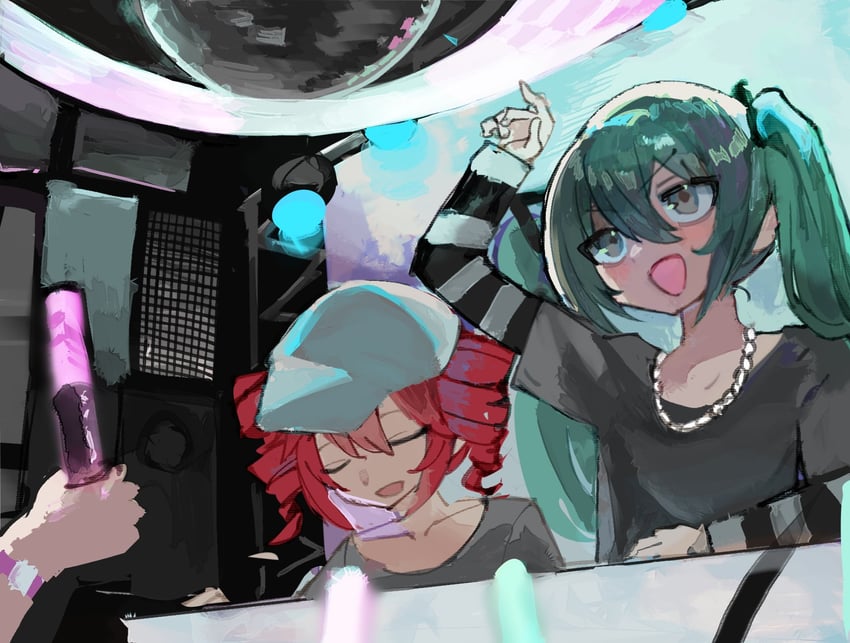 hatsune miku and kasane teto (vocaloid and 1 more) drawn by microa