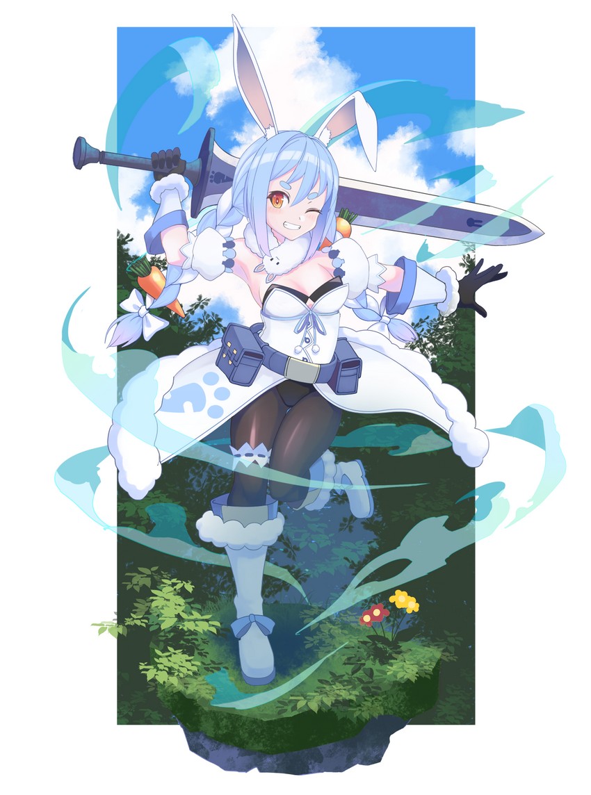 usada pekora and don-chan (hololive) drawn by aroha_j