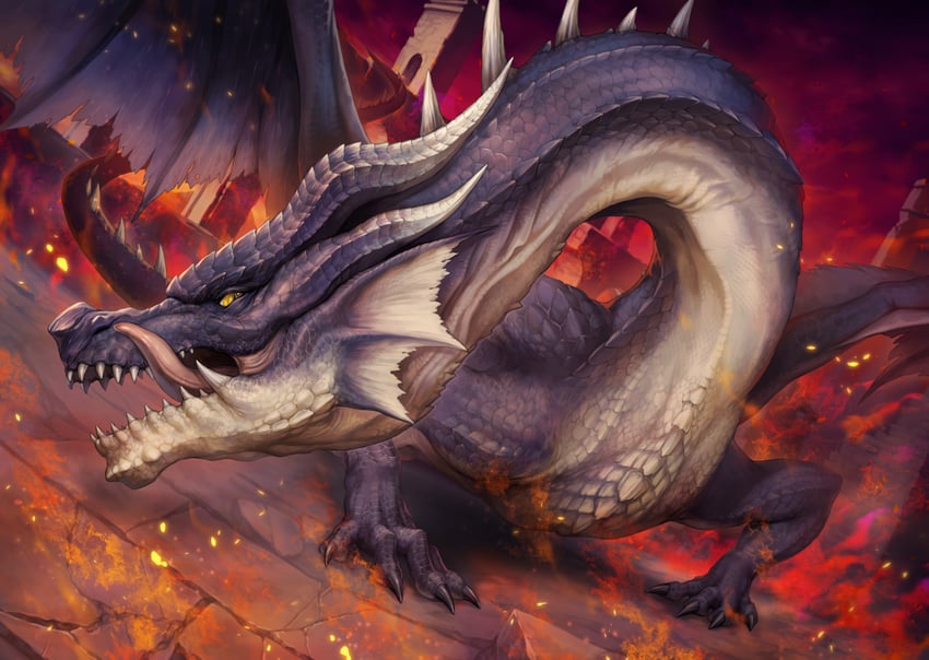 fatalis (monster hunter and 2 more) drawn by kemonomichi_(blue_black)