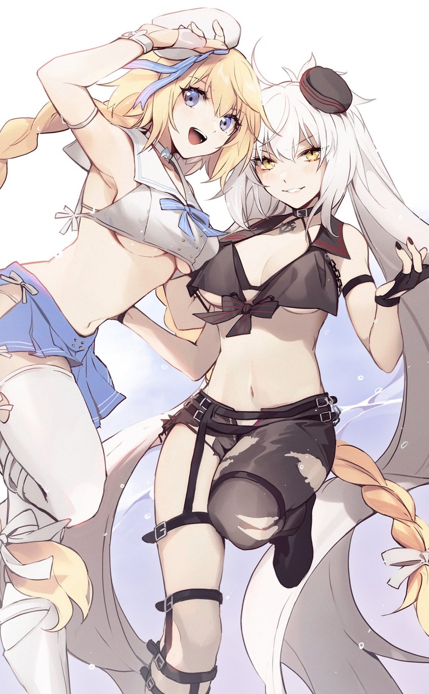 jeanne d'arc alter and jeanne d'arc (fate and 2 more) drawn by no-kan