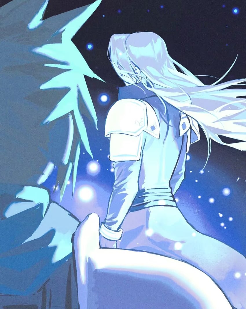 cloud strife and sephiroth (final fantasy and 2 more) drawn by zz_(lanbai34846959)