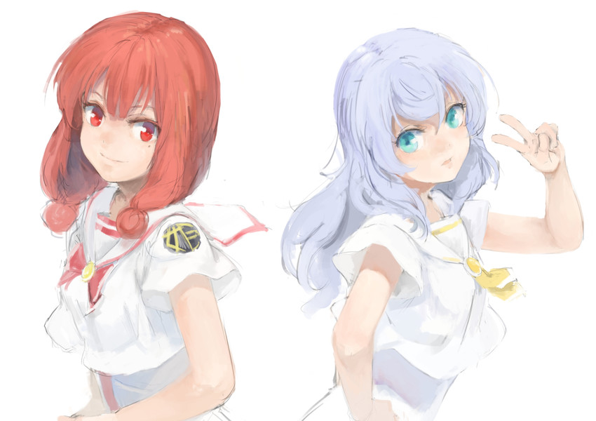anya dostoyevskaya and azusa mclaren (aria and 1 more) drawn by kuroko_(piii)