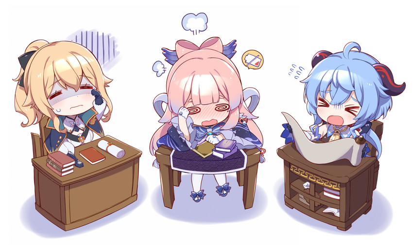 ganyu, sangonomiya kokomi, and jean (genshin impact) drawn by mitsuki_meia