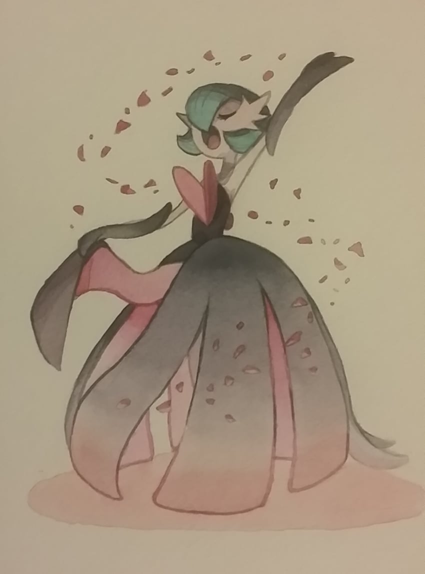 gardevoir and mega gardevoir (pokemon) drawn by ellen_alsop