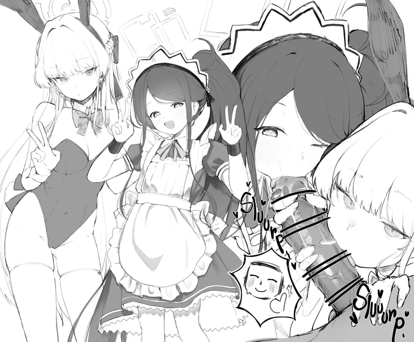 sensei, doodle sensei, toki, and aris (blue archive) drawn by teriibol
