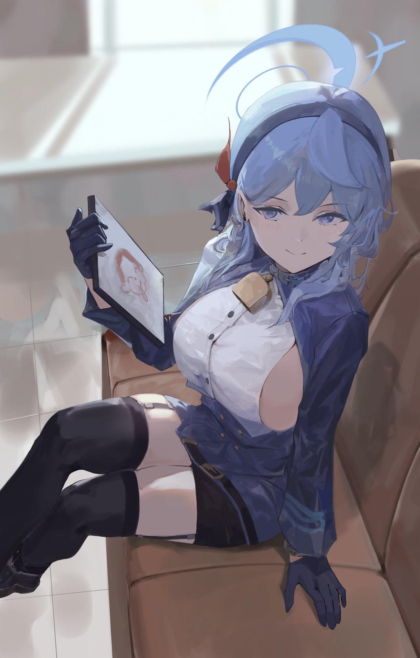 sensei, doodle sensei, and ako (blue archive) drawn by frs